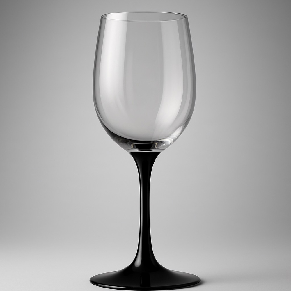 Luminarc France Domino Wine Water Glass Goblet Black Stem Glassware Dining Party
